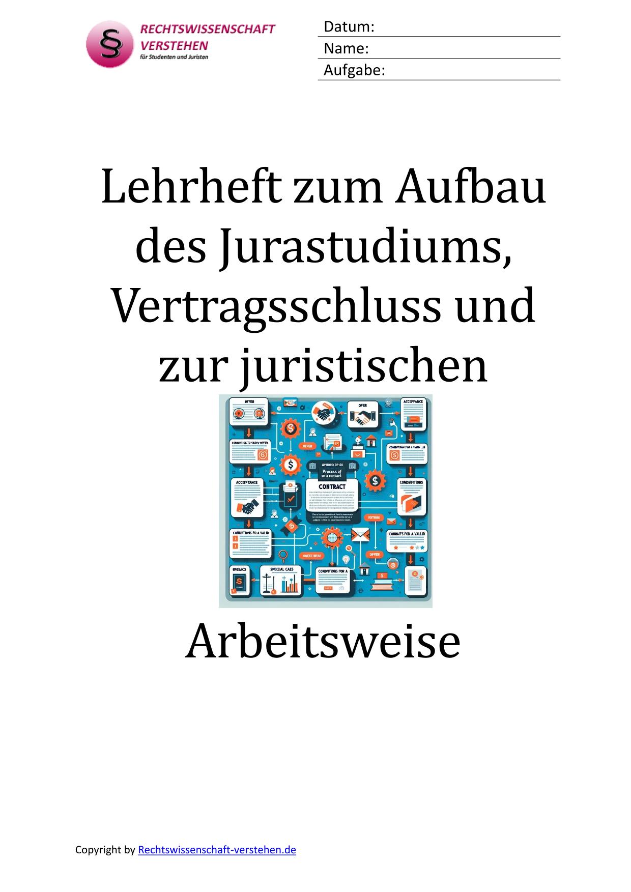 Lernheft zum Aufbau des Jurastudiums